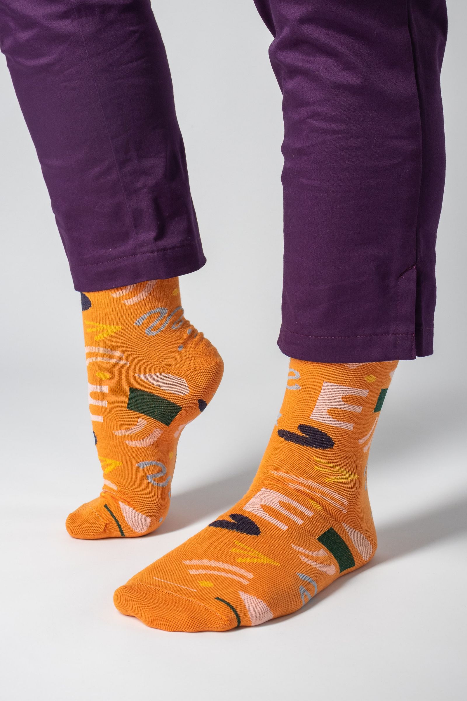 Narancssárga mintás zokni - 1 pár